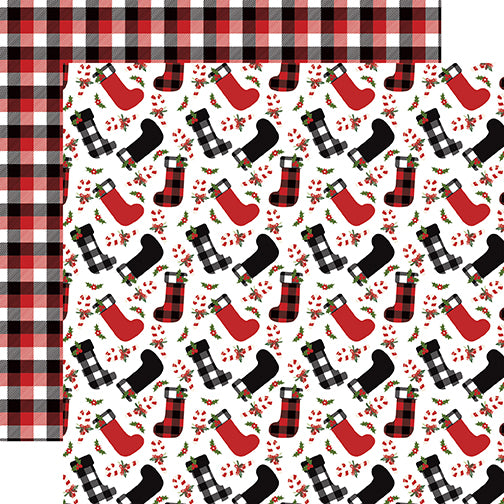 Echo Park Papers - A Lumberjack Christmas - Stockings - 2 Sheets