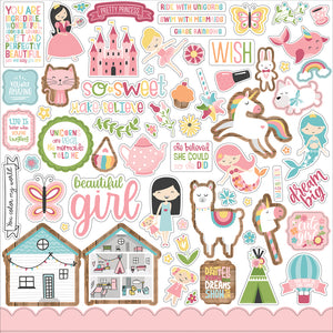 Echo Park 12x12 Cardstock Stickers - All Girl - Elements