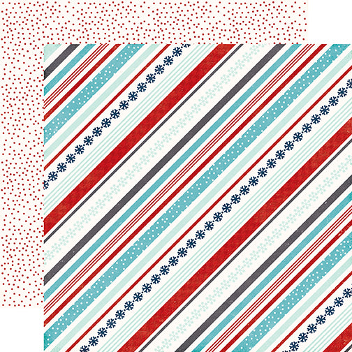 Echo Park Papers - A Perfect Winter - Snowy Stripe - 2 Sheets