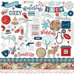 Echo Park 12x12 Cardstock Stickers - A Perfect Winter - Elements