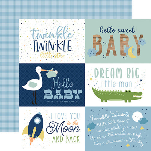 Echo Park Cut-Outs - Baby Boy - 6x4 Horizontal Journaling Cards