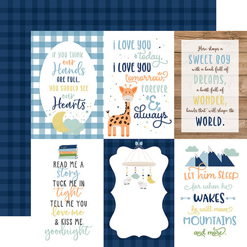 Echo Park Cut-Outs - Baby Boy - 4x6 Vertical Journaling Cards