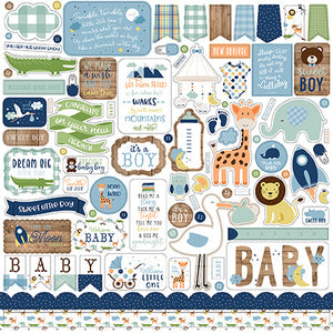 Echo Park 12x12 Cardstock Stickers - Baby Boy - Elements