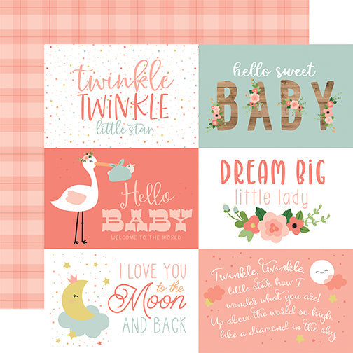 Echo Park Cut-Outs - Baby Girl - 6x4 Horizontal Journaling Cards