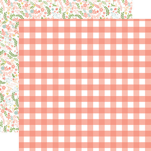 Echo Park Papers - Baby Girl - Girl Gingham - 2 Sheets