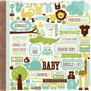 Echo Park 12x12 Cardstock Stickers - Bundle of Joy - Boy - Elements