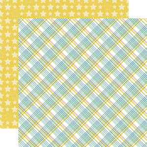 Echo Park Papers - Bundle of Joy - Boy - Baby Boy Plaid - 2 Sheets