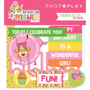 Photo Play Ephemera Die Cuts - Birthday Wishes - Girl