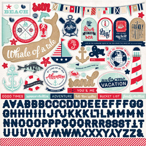 Carta Bella 12x12 Cardstock Stickers - Ahoy There - Elements