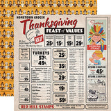 Carta Bella Papers - Autumn - Thanksgiving Feast - 2 Sheets
