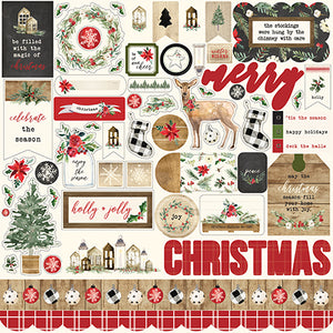 Carta Bella 12x12 Cardstock Stickers - Christmas - Elements