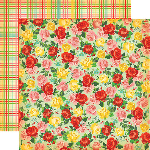 Carta Bella Papers - Country Kitchen - Rose Garden - 2 Sheets