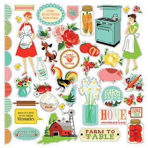 Carta Bella 12x12 Cardstock Stickers - Country Kitchen - Elements