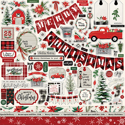 Carta Bella 12x12 Cardstock Stickers - Christmas Market - Elements
