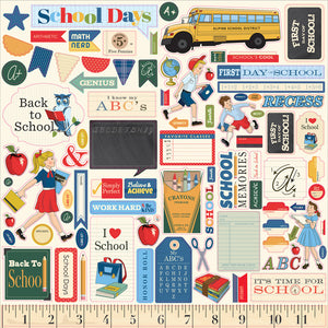 Carta Bella 12x12 Cardstock Stickers - School Days - Elements