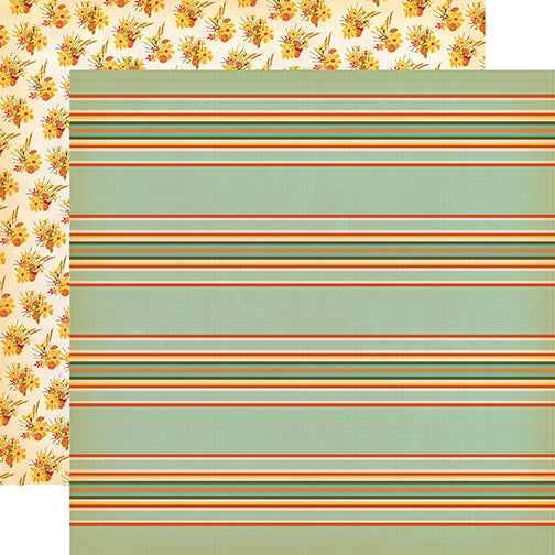 Carta Bella Papers - Fall Break - Scarecrow Stripe - 2 Sheets