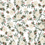 Carta Bella Papers - Farmhouse Christmas - Poinsettia Floral - 2 Sheets