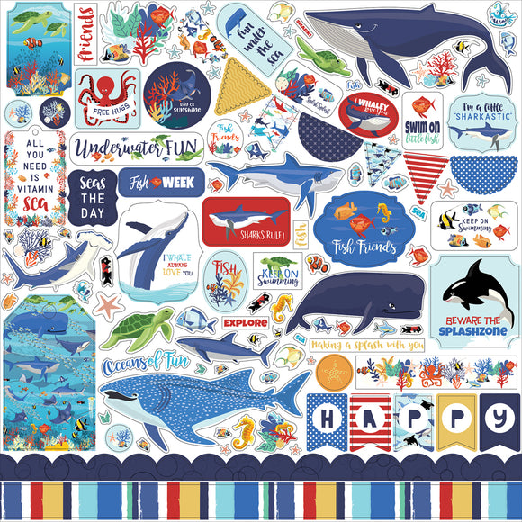 Carta Bella 12x12 Cardstock Stickers - Fish Are Friends - Elements