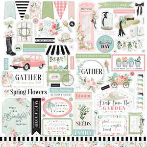 Carta Bella 12x12 Cardstock Stickers - Flower Garden