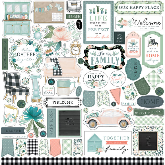 Carta Bella 12x12 Cardstock Stickers - Gather At Home