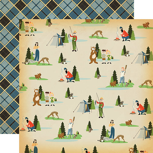 Carta Bella Papers - The Great Outdoors - Let's Camp - 2 Sheets
