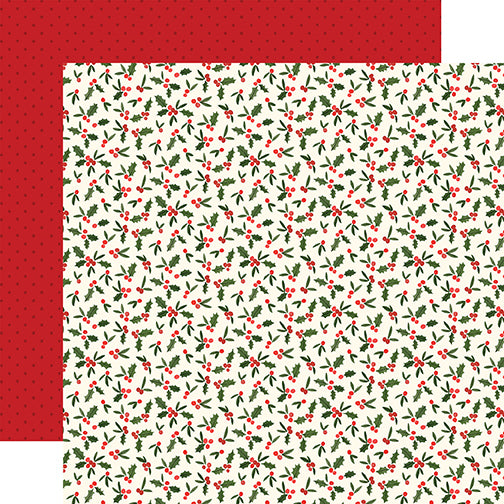 Carta Bella Papers - Hello Christmas - Holly Berries - 2 Sheets