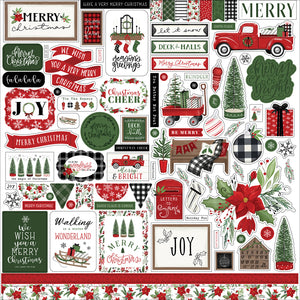Carta Bella 12x12 Cardstock Stickers - Home for Christmas - Elements