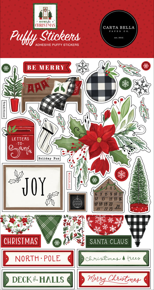 Carta Bella Puffy 3D Stickers - Home for Christmas
