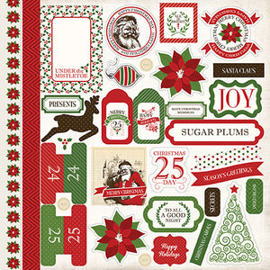 Carta Bella 12x12 Cardstock Stickers - Have a Merry Christmas - Elements