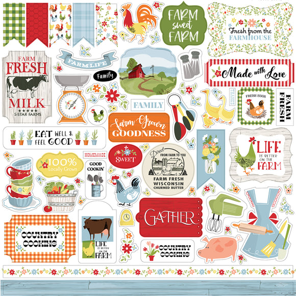 Carta Bella 12x12 Cardstock Stickers - Farmhouse Living