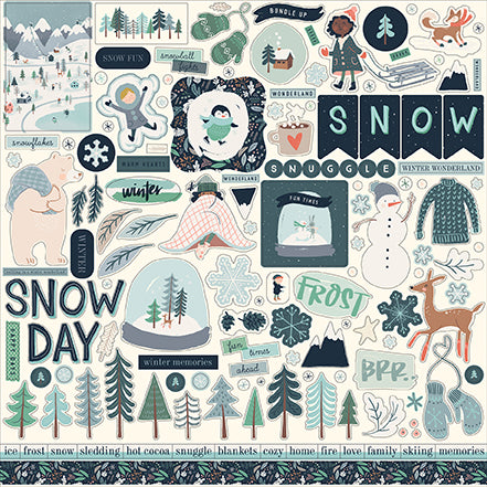 Carta Bella 12x12 Cardstock Stickers - Snow Much Fun - Elements
