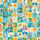Carta Bella Papers - Summer Splash - Beach Squares - 2 Sheets