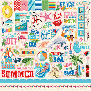 Carta Bella 12x12 Cardstock Stickers - Summer Splash - Elements