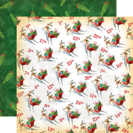 Carta Bella Papers - A Very Merry Christmas - Christmas Countdown - 2 Sheets