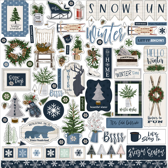 Carta Bella 12x12 Cardstock Stickers - Welcome Winter