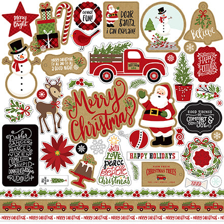 Echo Park 12x12 Cardstock Stickers - Celebrate Christmas - Elements