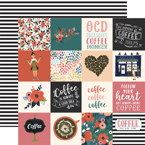 Echo Park Cut-Outs - Coffee - 3x3 Horizontal Journaling Cards