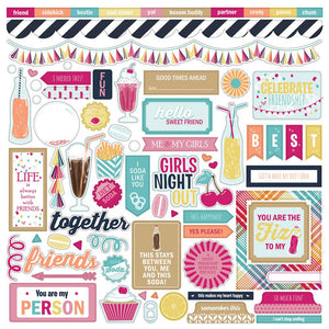 Photo Play 12x12 Cardstock Stickers - Fun With Friends - Elements