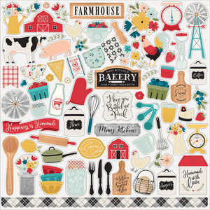 Echo Park 12x12 Cardstock Stickers - Farmhouse Kitchen - Elements