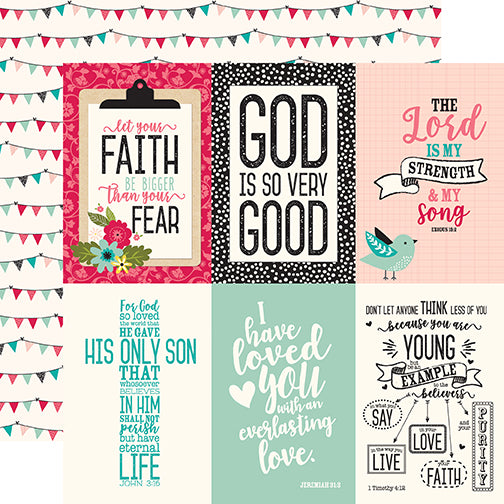 Echo Park Cut-Outs - Forward With Faith - 4x6 Vertical Journaling Cards