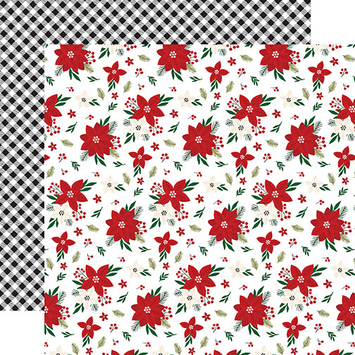 Echo Park Papers - A Gingerbread Christmas - Poinsettia - 2 Sheets