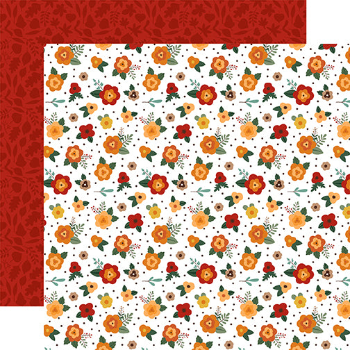 Echo Park Papers - Happy Fall - Fresh Fall Flowers - 2 Sheets