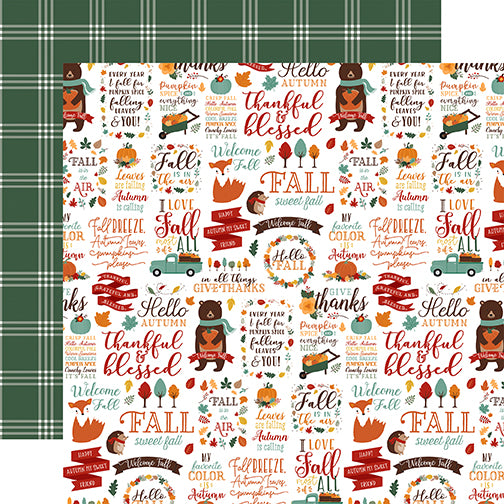 Echo Park Papers - Happy Fall - Hello Autumn - 2 Sheets
