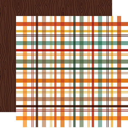 Echo Park Papers - Happy Fall - Fall Picnic Plaid - 2 Sheets