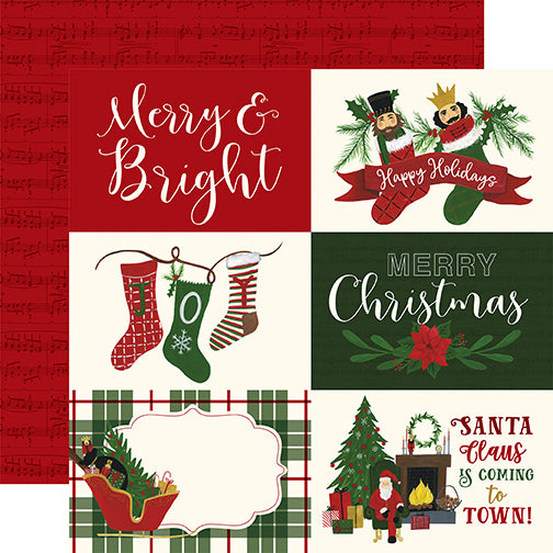 Echo Park Cut-Outs - Here Comes Santa Claus - 6x4 Horizontal Journaling Cards