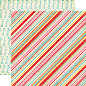 Echo Park Papers - Happiness Is Homemade - Pastry Stripes - 2 Sheets