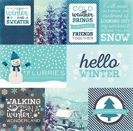 Echo Park Cut-Outs - Hello Winter - Journaling Cards