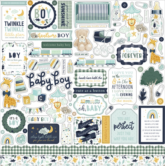 Echo Park 12x12 Cardstock Stickers - It's a Boy