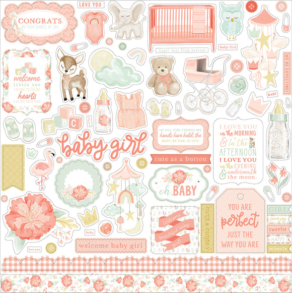 Echo Park 12x12 Cardstock Stickers - It's a Girl