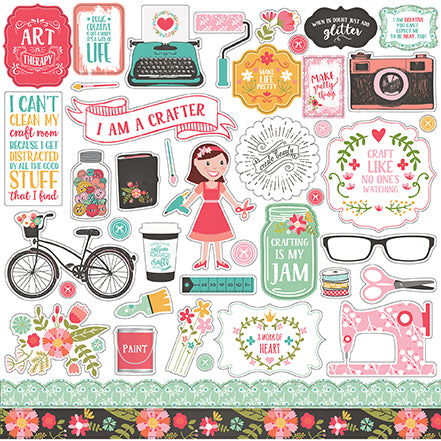 Echo Park 12x12 Cardstock Stickers - I Heart Crafting - Elements